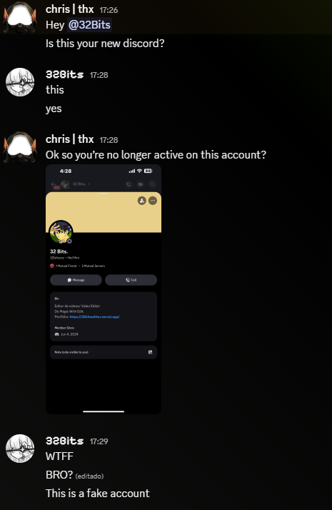 32Bitsxz's tweet photo. MANO TÂO SE PASSANDO POR MIM NO DISCORD, ME AJUDA A DENUNCIAR A CONTA POR FAVOR, O CARA TA PEGANDO CLIENTES MEUS! https://t.co/GLVR83iQ8D
