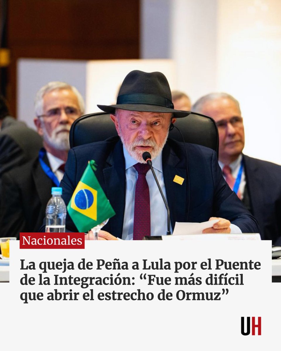 UltimaHoracom's tweet photo. Santiago Peña lanzó varias críticas al presidente brasileño, Luiz Inácio Lula Da Silva, durante la Cumbre del Mercosur, reclamando la falta de integración. Parafraseó al ex presidente liberal Manuel Gondra pidiendo igualdad de oportunidades para los Estados miembros del bloque.

https://t.co/Qp96xsp9pv