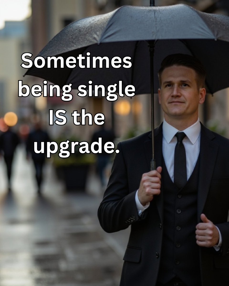 MatthewCoast's tweet photo. Sometimes being single again IS the upgrade.

Peace over chaos every time.

Silence over constant arguing.

Stability over emotional roller coasters.

Clarity over confusion and mixed signals.

Self-respect over settling for less.

Your life improved when they left.

Your stress levels decreased when they walked away.

Your mental health improved when they stopped draining you.

Your confidence returned when they stopped breaking it down.

Your peace came back when they took their chaos with them.

You sleep better without their lies keeping you awake.

You think clearer without their manipulation clouding your judgment.

You smile more without their negativity bringing you down.

You dream bigger without their limitations holding you back.

Celebrate the freedom from toxicity.

Celebrate the return of your authentic self.

Celebrate the space to grow and heal.

Celebrate the opportunity to remember who you are.

Single doesn't mean alone, it means available for better.

Single doesn't mean lonely, it means selective.

Single doesn't mean broken, it means whole on your own.

Single doesn't mean failure, it means freedom.

You didn't lose love, you lost drama.

You didn't lose a partner, you lost problems.

Sometimes the best relationship is the one with yourself.