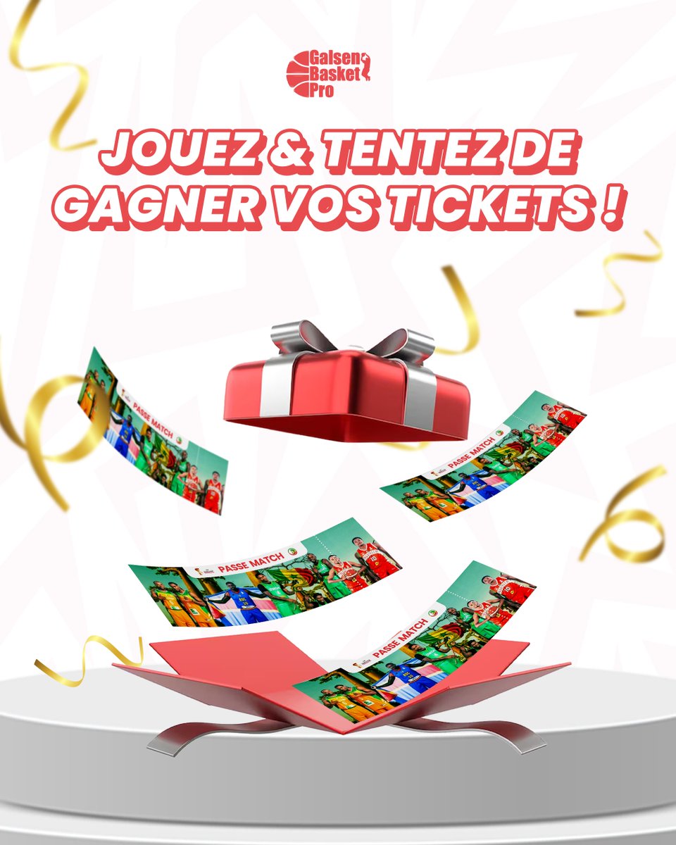 ProGalsenBasket's tweet photo. 🎟️🏀 JEU CONCOURS Gagne tes tickets pour le match d'ouverture du 2 juillet ! (Fenêtre 3 FIBA WC 2027 🇸🇳)
Tribune Centrale et Annexe Loge à gagner 🔥
Tout se passe sur notre Instagram Galsen Basket Pro.
Bonne chance ! 🍀
#GalsenBasketPro #BasketSénégal #FIBAWC2027 https://t.co/of4MGFTYYw