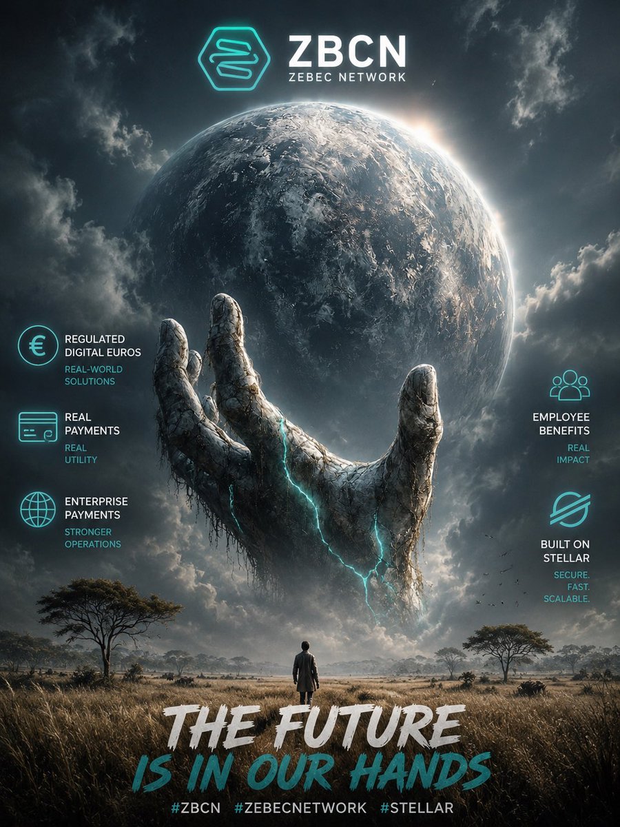 PauloCamara80's tweet photo. The future belongs to projects building real-world utility, not empty promises. πβ‘ $ZBCN is connecting regulated digital euros, enterprise payments, and employee benefits on Stellar. The future really is in our hands. ππ #ZBCN #ZebecNetwork #Stellar #RWA https://t.co/E8HbQ9D1LL
