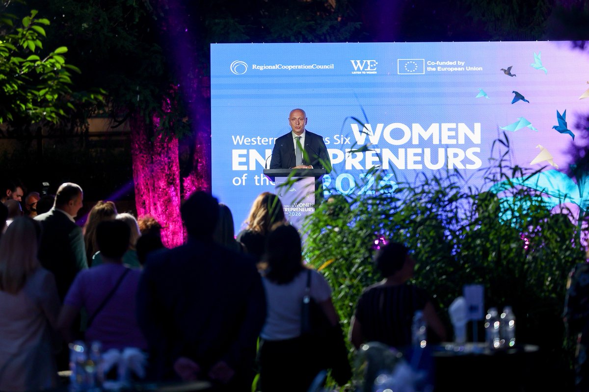 rccint's tweet photo. Meet the Western Balkans Six Women Entrepreneurs of the Year 2026:
📣 Social Star Woman Entrepreneur – Jori Vila, Oz Marketing
🎨 Artistic Woman Entrepreneur – Tamara Đurić, Magbago d.o.o.
💻 ICT Woman Entrepreneur – Flandra Marmullaku, Data4X
🚀 Young Woman Entrepreneur – Aleksandra Simoni, Green Lining
🌿 Green Woman Entrepreneur – Marija Kukunoska, Premium Safety Solution
🧳 Tourism Woman Entrepreneur – Željana Vulović, System of Quantum Bits

Tonight we celebrated six outstanding women whose businesses are advancing innovation, sustainability, creativity and digital transformation across the region at a ceremony in #Sarajevo, opened by RCC Secretary General @amer_kap and Deputy Head of @eubih, Adebayo Babajide.

Read more 👉🏻 https://t.co/R0hSm9bVNl

#poweredbyRCC 🇪🇺