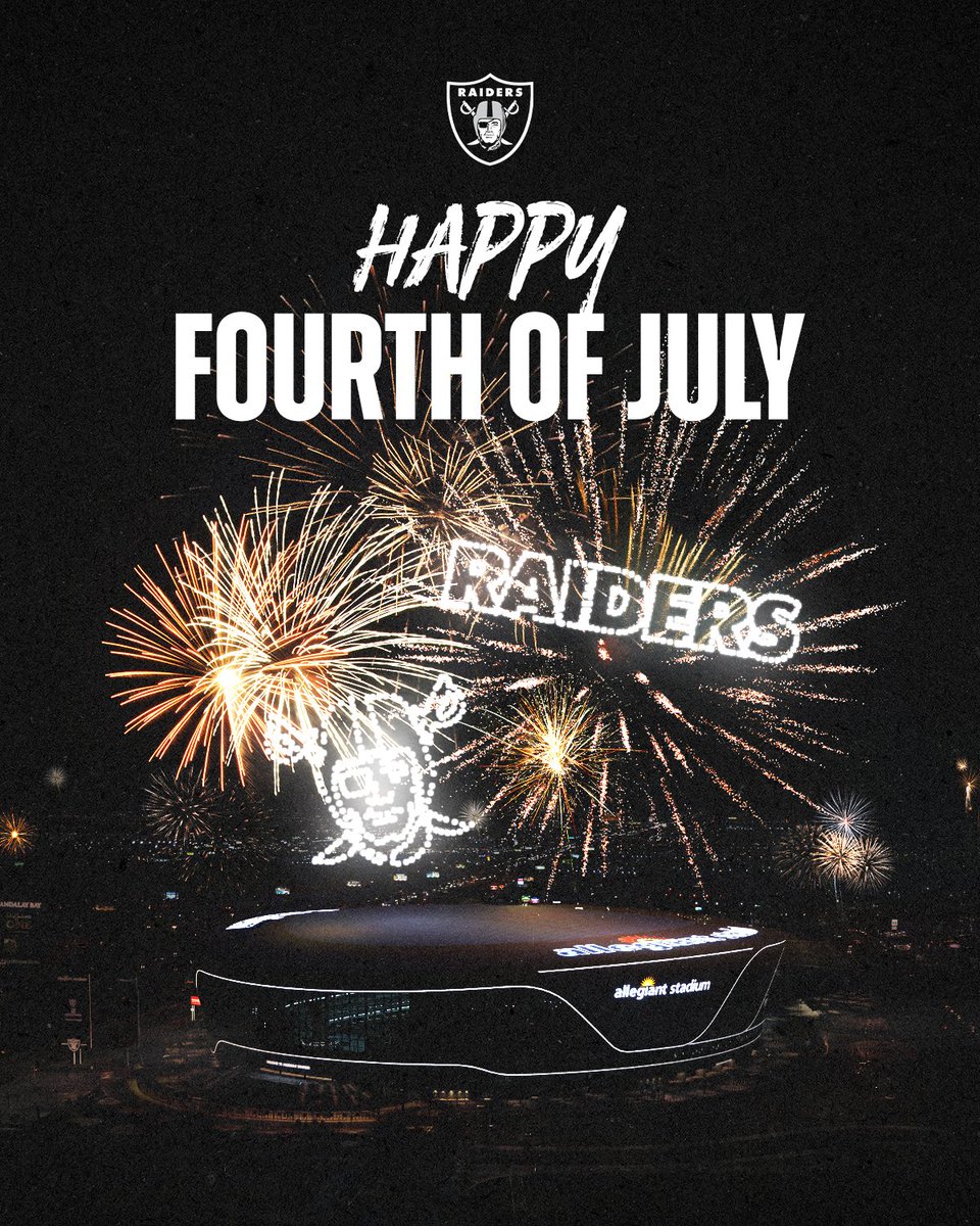 Raiders's tweet photo. Happy Independence Day 🇺🇸 #RaiderNation https://t.co/JKQk37FurB