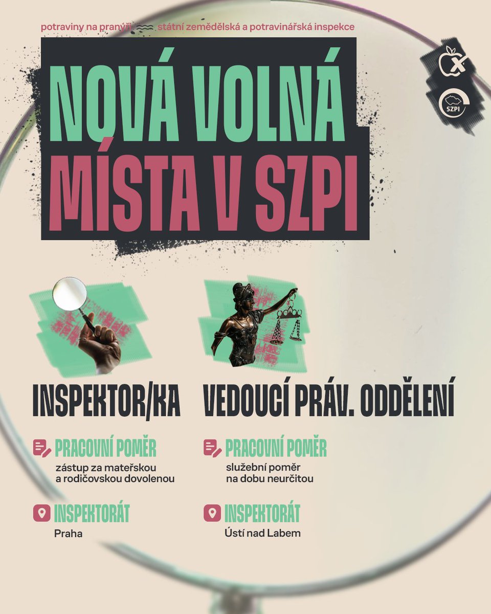 NaPranyri's tweet photo. 💼 Nová pracovní místa ve Státní zemědělské a potravinářské inspekci (#SZPI)
⚖️ Vedoucí právního oddělení | Ústí nad Labem
https://t.co/irhKedVRxn
🕵️ Inspektor/ka | Praha
https://t.co/2gR8tjSMZ2
➡ Další volná místa:
https://t.co/2QlYwOwYYy
#kariera #praha #ustinadlabem https://t.co/mSBt4kIVgf