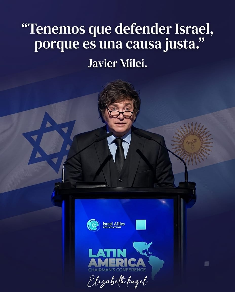 maquidel56's tweet photo. @JMilei "Israel es el bastión de occidente. Es el muro de contención anti occidente. Si se llevan puesto a Israel, se van a llevar puesto a todo occidente". https://t.co/LQWseGUCiz