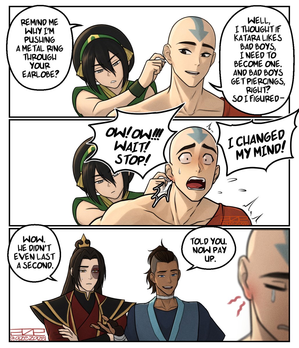 Azezazel's tweet photo. aang's "bad boy" arc lasted 0.8 seconds https://t.co/m8Nsw8mcSK