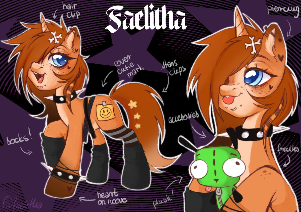 Faelitha_'s tweet photo. My ponysona sheet, right before artfight. 
My artfight: faelitha 
#pony #ponysona #oc #mlp #mlpart #artistsontwitter #artfight https://t.co/rFKAVQc2Ze