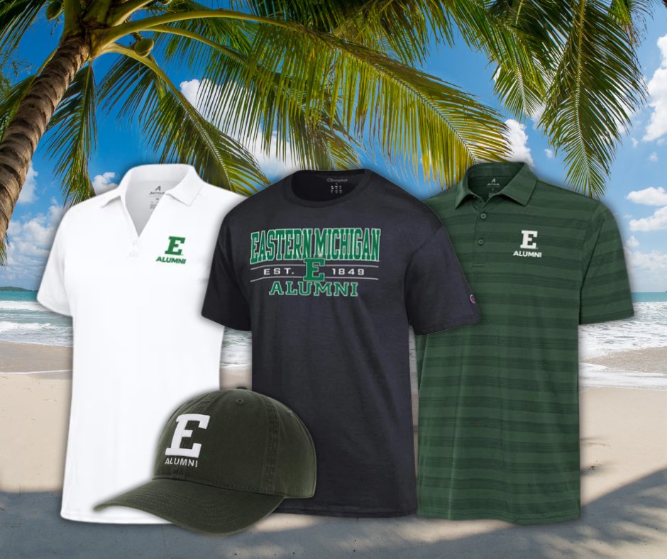 EMUAlumni's tweet photo. With weather as warm as this, it's time to invest in some lightweight EMU alumni gear! ☀️ 

The best part? Using this link, 10% of your purchase will help support the Alumni Association: https://t.co/Pwe7OlrlOm https://t.co/nnaiAJBp5v