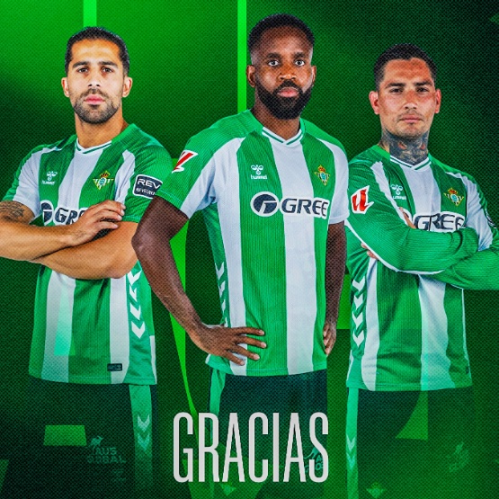 eurofootcom's tweet photo. 🚨🟢 𝐎𝐅𝐅𝐈𝐂𝐈𝐀𝐋 | Real Betis announce the departure of 3 players... 👋 

• Ricardo Rodríguez (33🇨🇭)
• Cédric Bakambu (35🇨🇩)
• Chimy Ávila (32🇦🇷) 

All 3 players are now free agents. ✅ https://t.co/IYxhsPBBYK