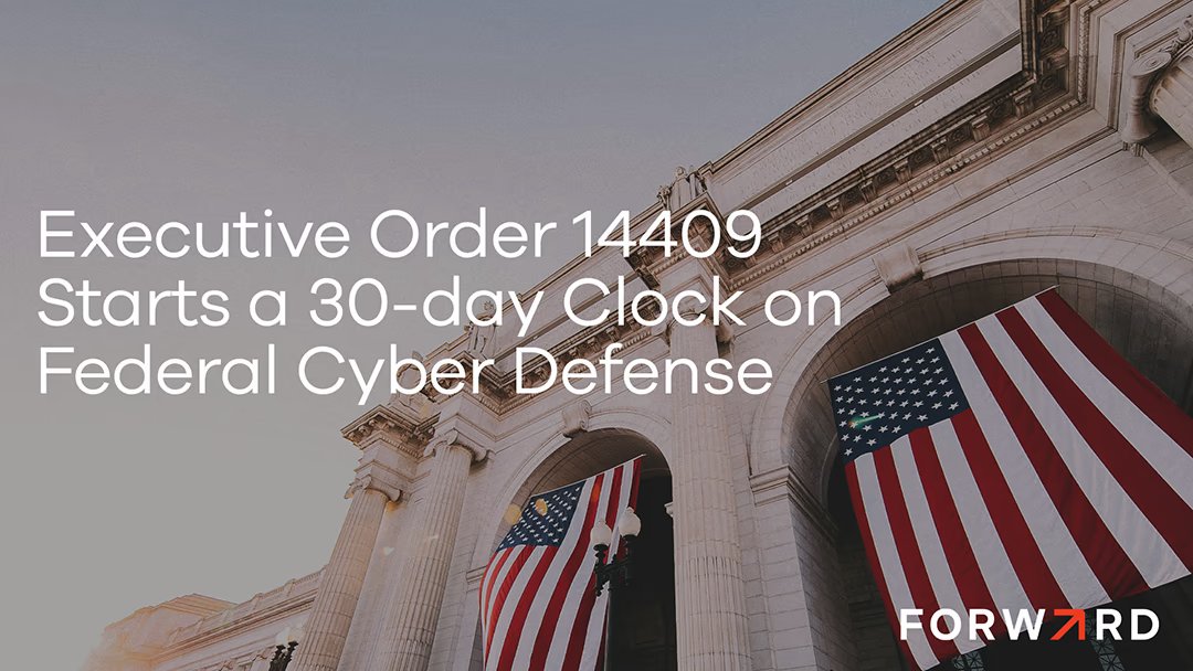 FwdNetworks's tweet photo. #ExecutiveOrder14409 requires hardening federal systems, coordinating vulnerability response, and enforcing against AI misuse.  With Forward, network changes can be made to meet these requirements without unintended consequences. Read the blog post: https://t.co/FKRKEQm5pi https://t.co/w3cRVL5FPK
