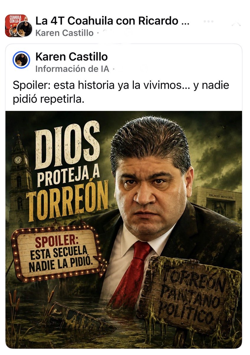 saltillotwit's tweet photo. @RicardoMeb #Torreon #Saltillo

-Karen Castillo https://t.co/QkIw1oqqnw