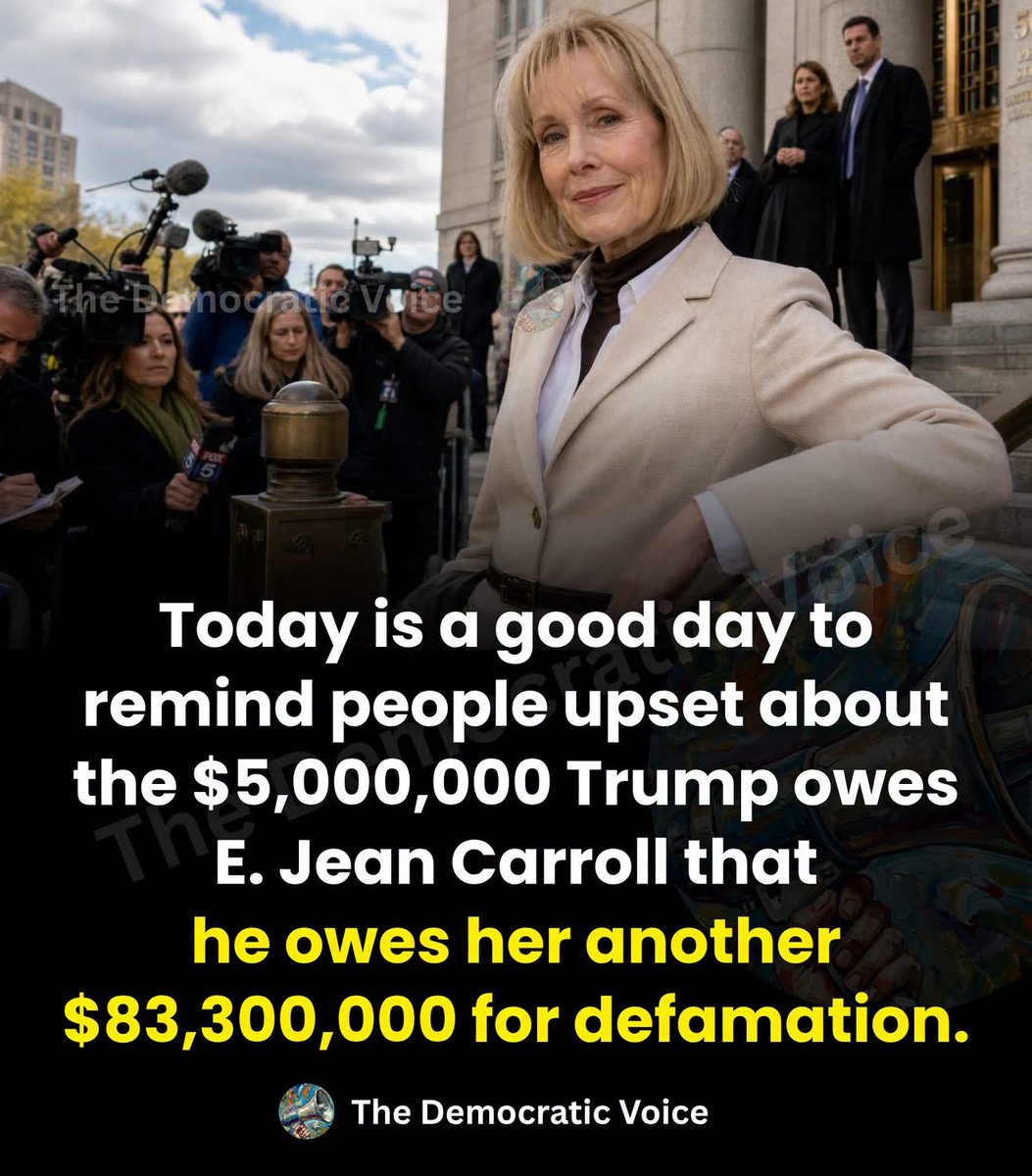 TheDemVoiceNow's tweet photo. If you think E. Jean is a hero for standing up to Trump, give me a follow. You are my kind of people. https://t.co/dBmoPMuFyN