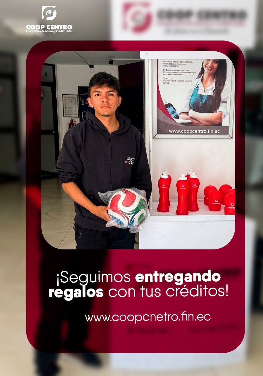 coopcentro's tweet photo. 📷 ¡𝗦𝗲𝗴𝘂𝗶𝗺𝗼𝘀 𝗲𝗻𝘁𝗿𝗲𝗴𝗮𝗻𝗱𝗼 𝗿𝗲𝗴𝗮𝗹𝗼𝘀 𝗰𝗼𝗻 𝘁𝘂𝘀 𝗰𝗿𝗲́𝗱𝗶𝘁𝗼𝘀! Toma todo 📷 y balones 📷 Solicita tu crédito hoy en CoopCentro https://t.co/yZSxPfnFje #TuCréditoTePremia #CoopCentro #CréditoNuevo https://t.co/21MgmXS4Zt