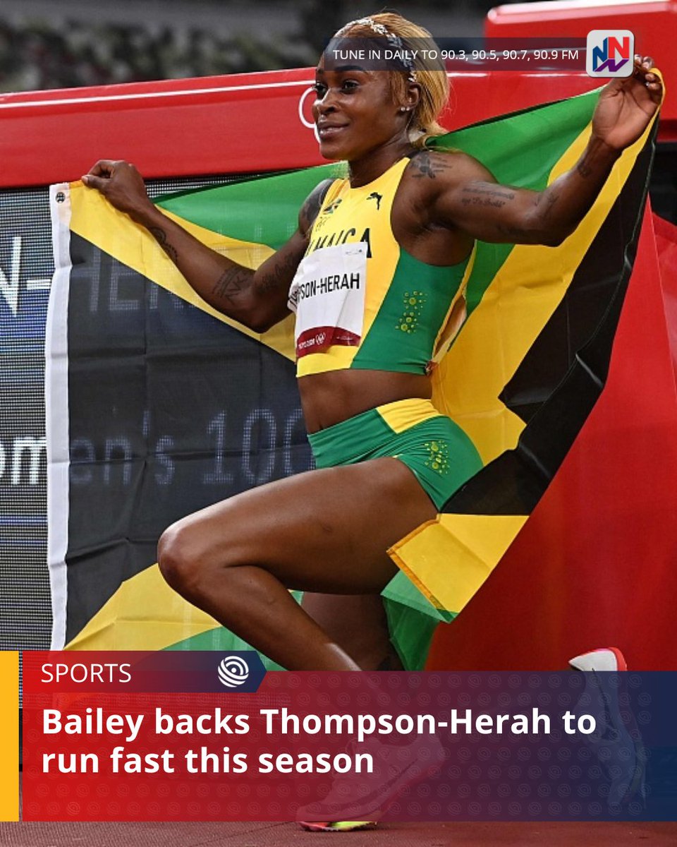 NationwideRadio's tweet photo. Former Canadian sprinter, Donovan Bailey, shared that he wouldn't be surprised if Elaine Thompson-Herah gets back into the 10.5 region in women's sprinting.

READ MORE HERE: https://t.co/fqXbn71nw7 https://t.co/jJx9t7ZXAI