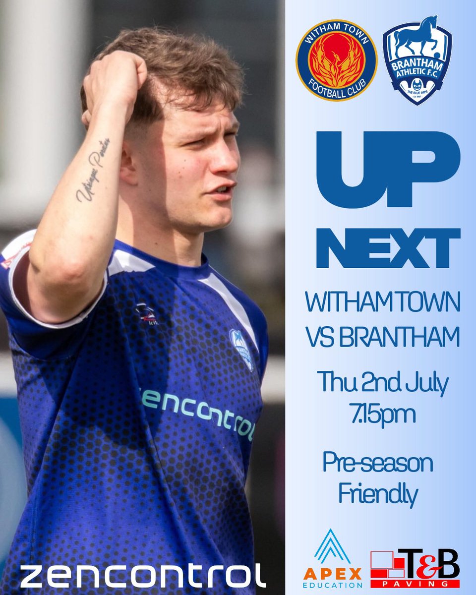 BranthamAth's tweet photo. NEXT 🆙 

This Thursday the 1st team are back in action as they play their first pre-season friendly. 

The game will be played at 𝐋𝐈𝐅𝐓 𝐑𝐈𝐂𝐊𝐒𝐓𝐎𝐍𝐄𝐒 𝐀𝐂𝐀𝐃𝐄𝐌𝐘, WITHAM CM8 2SD.

7.15pm KO

There will be no coverage of the game on socials. 

#UPTHEIMPS https://t.co/XVV34MOmLW