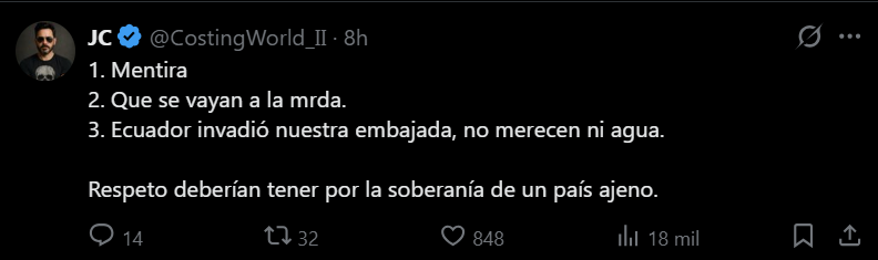 galosanchez20's tweet photo. Todo el "hate" mexicano hacia los ecuatorianos se resume únicamente en este post:
*(Gracias enano cocainómano hijoderemilputas) https://t.co/1H0W1iT1th