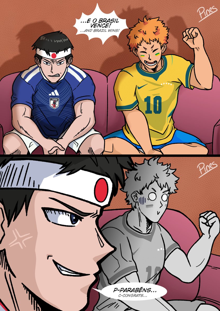 pines_arts's tweet photo. A doodle I made of #kagehina after yesterday's Brazil x Japan match! https://t.co/H4Xq7xcuUA