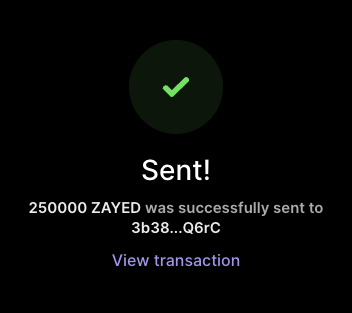 ZayedETH's tweet photo. Just sent you 250,000 $ZAYED 

Who's next?

Comment your SOL wallet below
🐂👑 https://t.co/4mWYXaaR1m