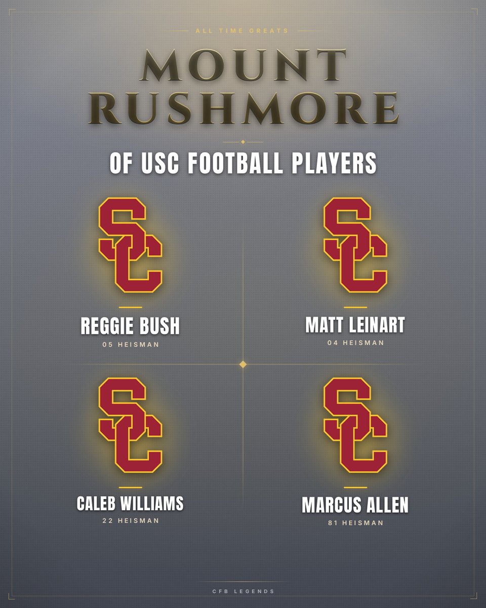 KalshiFB's tweet photo. USC Mount Rushmore. https://t.co/oZgUYgIQLU
