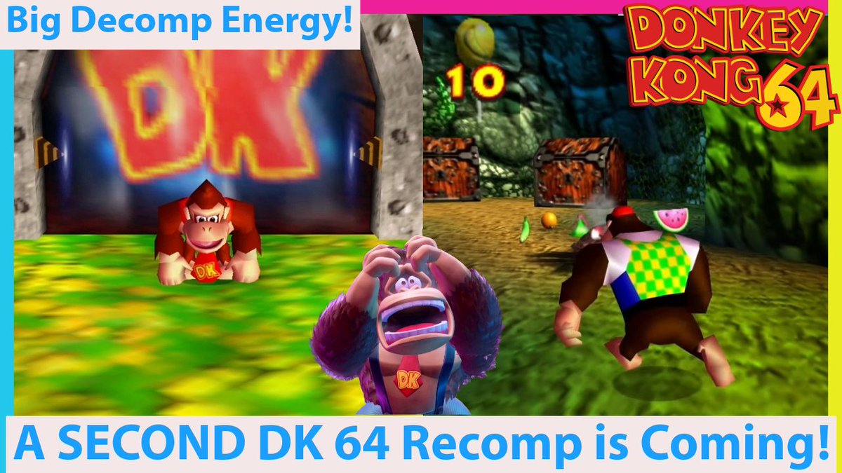 VEsoterica's tweet photo. We have gone from zero Donkey Kong 64 recomps to now TWO Donkey Kong 64 recomps; both in development and out "soon"...so lets take a look at the new one (vid in reply) #gaming #gamingnews #retrogames #donkeykong #N64 https://t.co/v6QAFrZvCo