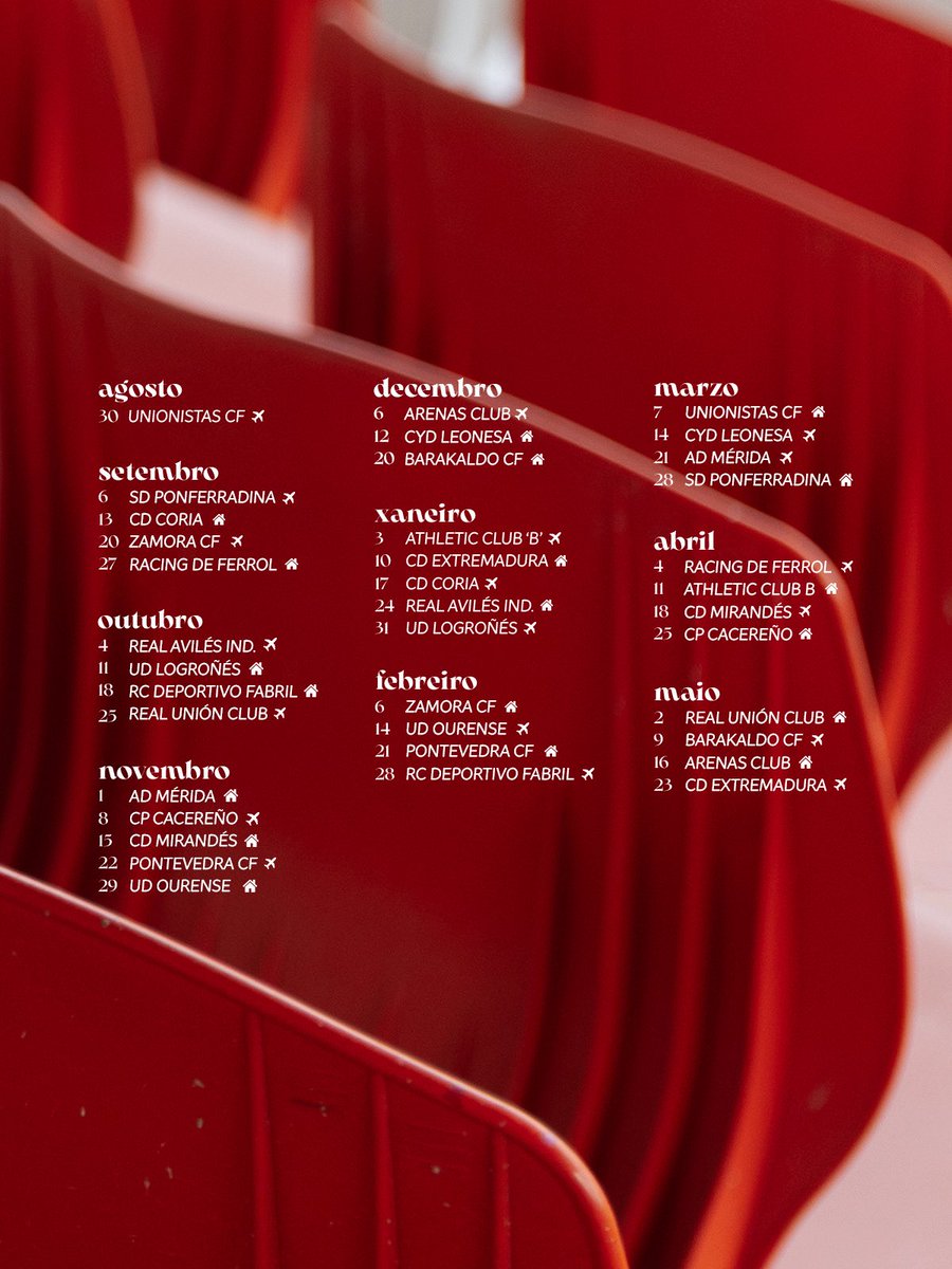 CDeportivoLugo's tweet photo. 𝐂𝐀𝐋𝐄𝐍𝐃𝐀𝐑𝐈𝐎 𝟐𝟔/𝟐𝟕 🗓️

Xa coñecemos como será o noso camiño para a nova tempada en @Primera_RFEF. 

#ForzaLugo https://t.co/wpnyE64V7B