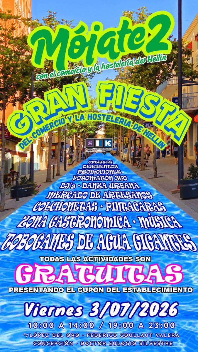 Vox_Hellin_Of's tweet photo. 🎟️ Todas las actividades infantiles serán "GRATUITAS" (solo necesitas un cupón de cualquier comercio hellinero participante).

👏🏼 ¡Apoya a tu comercio y hostelería de siempre!

#Mójate #Comercio #Hostelería #Hellín https://t.co/He2yQiUOtL