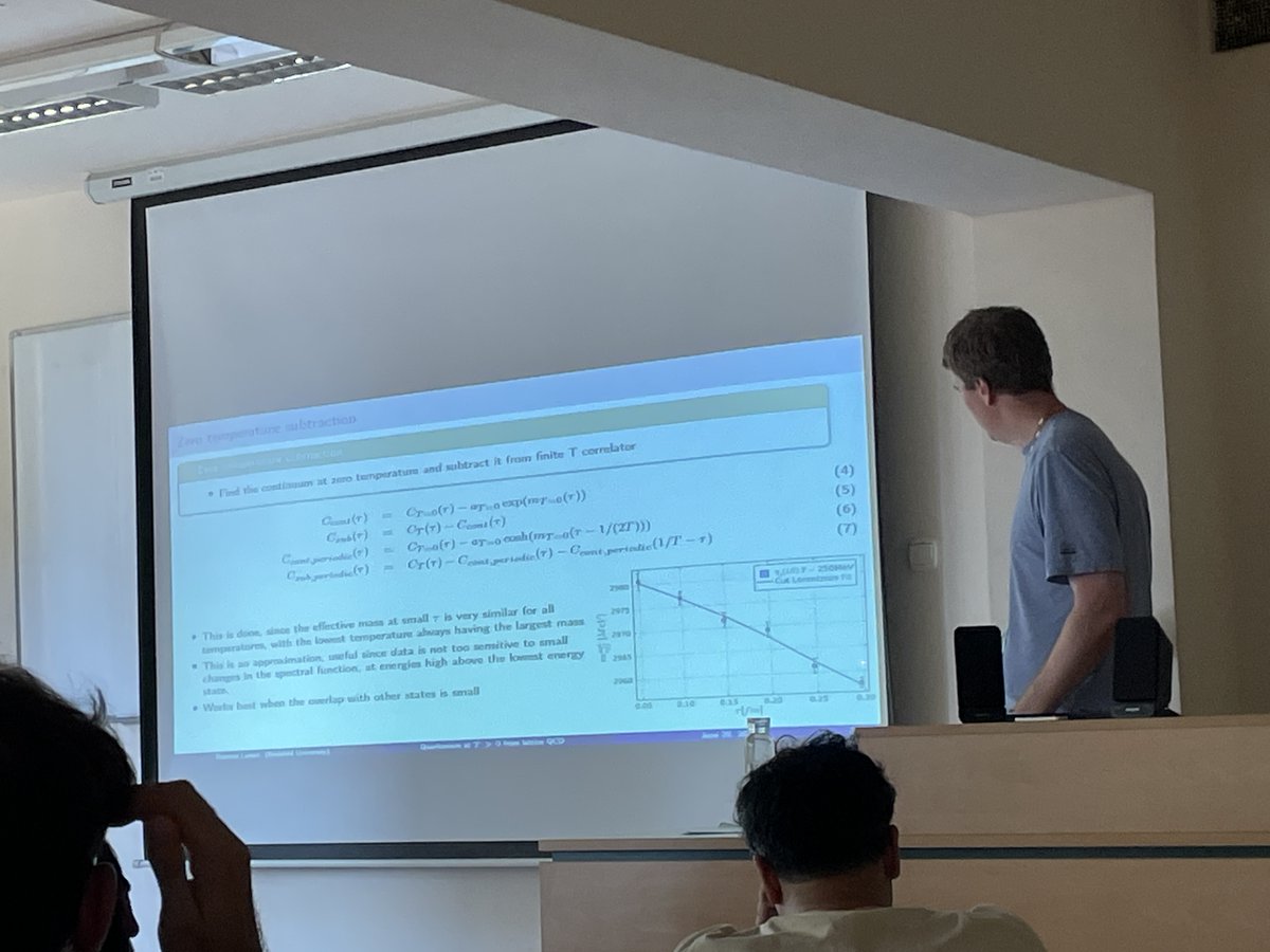 rothkopfAK's tweet photo. Nice to see at #ConfXVII @uniwroc my former postdoc Rasmus Larsen (@unibielefeld) continue his impactful work on in-medium quarkonium from #latticeQCD. Extending the analysis of in-medium modification towards the lighter Charmonium states via relativistic correlation functions. https://t.co/MY6H5ru7K2
