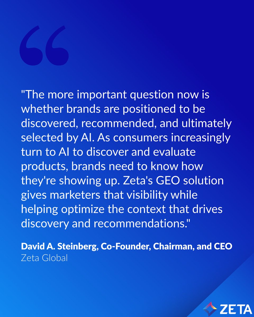 dsteinberg10000's tweet photo. Consumers aren't just using AI to research products anymore. Our new research shows they're increasingly trusting AI to help make purchasing decisions.
 
That's the early signal of agentic commerce, and it's exactly why we're building the AI infrastructure to help enterprises compete in this next era of marketing at @ZetaGlobal . $zeta
LG 🚀🚀🚀

Read more about our findings here:

https://t.co/v1VxU9PMvy