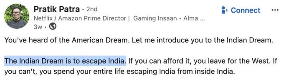 FamiMumbaikar's tweet photo. Finally people talking about!

The Indian dream!

#IYKYK https://t.co/cbJWIe3de8