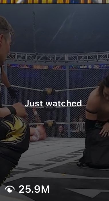 winterweather's tweet photo. the spot of takeshita flipping off okada currently has 25 million views and 750k likes on instagram. takeshita going worldwide https://t.co/Bc1i27xrb4
