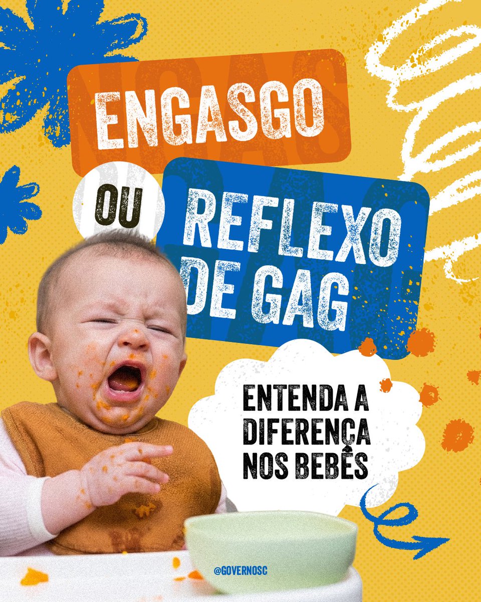 GovSC's tweet photo. Engasgo e reflexo de gag podem parecer a mesma coisa, mas não são. E entender essa diferença ajuda a trazer mais segurança na introdução alimentar dos bebês. 👶

Informação também é cuidado 💛 https://t.co/xdqH0Wg3Ta