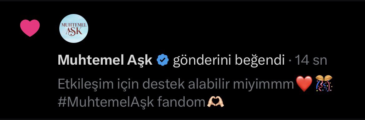 Bilemablm's tweet photo. Adminin bizden biri olmasını çok seviyorum 🥹❤️ @muhtemelaskdizi ❤️
#MuhtemelAşk https://t.co/OtEVslCaZ5
