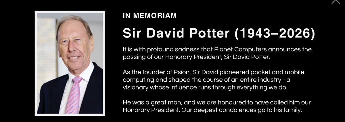 AndrewOrlowski's tweet photo. I’m sorry to bring you news that Sir David Potter died on Sunday evening. RIP. https://t.co/ngGC97LGIY