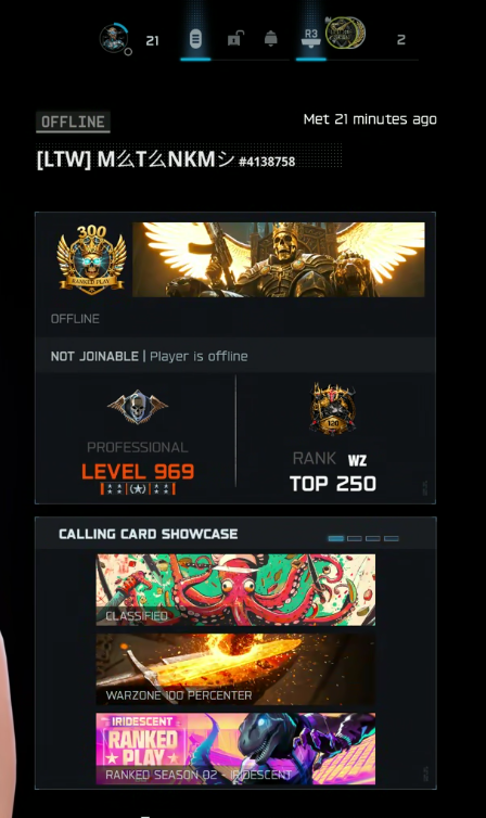 charizard_cod's tweet photo. Played Warzone today and had the most disgusting time of my life. Played the same cheater 3 times; he's top 250 on multiple Call of Duty titles and still not banned.
He is false-detecting even

Currently placed 110th. Level 969
Ban hammer pls
@CallofDutyCM @Parasite #TeamRICOCHET https://t.co/Tg1H7z04qB