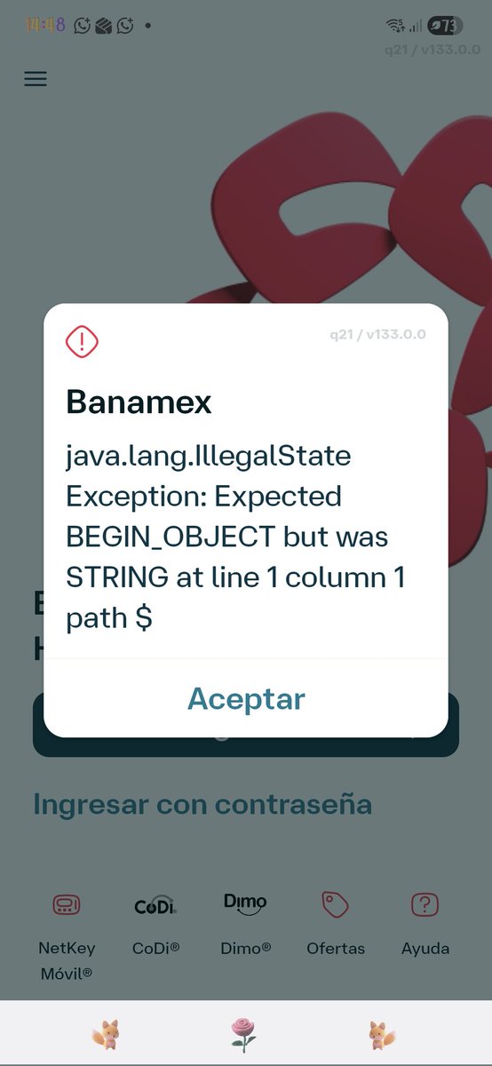 haydelicius's tweet photo. @banamex @BanamexContacto ¿otra vez su app falla? ¡En quincena!!
#nomamar #pesimoservicio https://t.co/p69FLHhQML