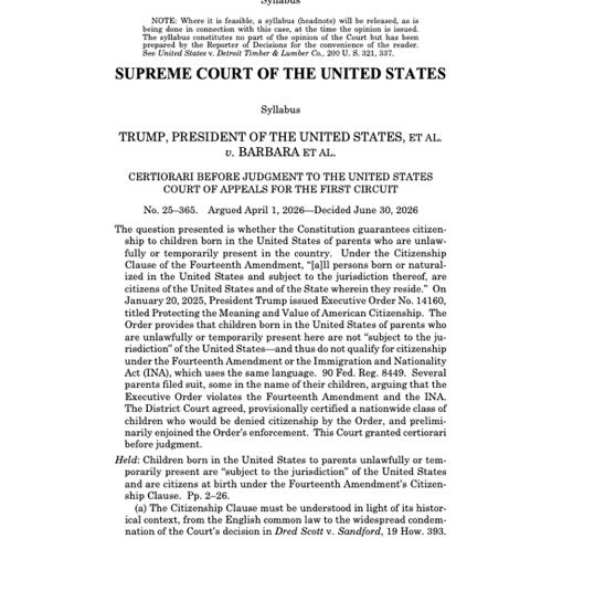 ImmigrationRoad's tweet photo. SCOTUS ruled today to upheld (keep) birthright citizenship, causing an uproar on social media. https://t.co/KWDw7c4JaQ