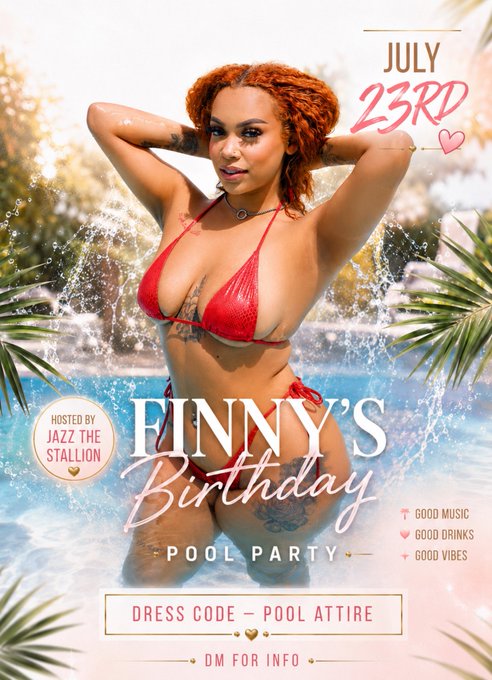 Finny Fox 🦊 - 2 pic. BIGGEST 2026 VEGAS POOL PARTY OF THE SUMMER IS BACK🥵💦 All my homies and the beautiful ladies pull up and celebrate my birthday with me 🥳🥳🥳 Hosted by @zoeyuso @bigstallionjazz @dickhddaily🔥🔥🔥 Hit them up or me to get on the guest list https://t.co/2zF8rMm8ZQ