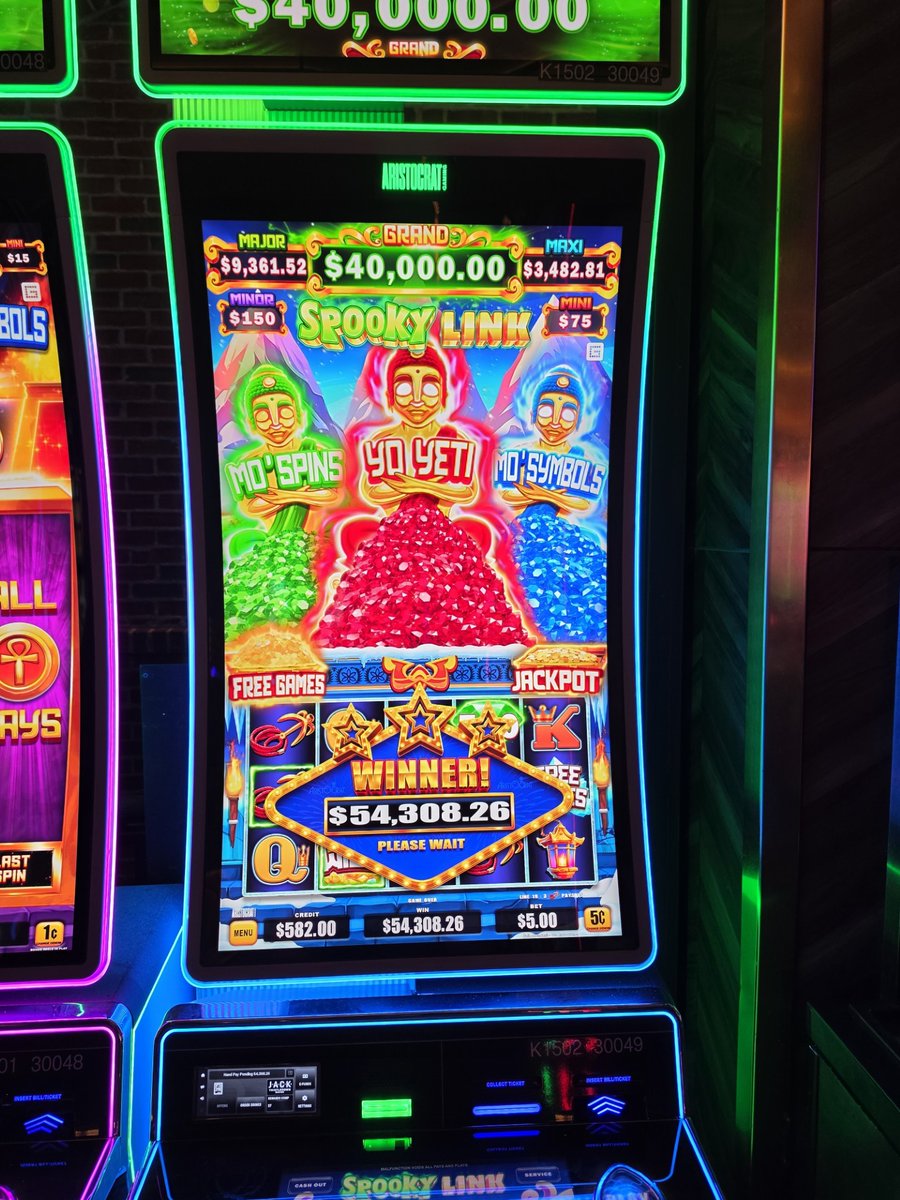 JACKThistledown's tweet photo. Did you hear about last night? 👀

One lucky guest hit an incredible $54,308.26 jackpot from just a $5 bet! 

You never know which spin could be your lucky one. Stop by JACK Thistledown and see where your next spin takes you!

Gambling Problem? Call 1-800-MY-RESET https://t.co/gs9j4PyGeK