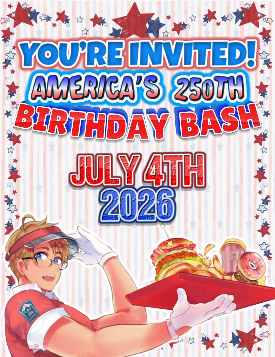 Amxricanldiot's tweet photo. AMERICA'S 250TH BIRTHDAY BASH!
#250THBASH • JULY 4TH WEEKEND.

You've been invited to the biggest party California has ever seen!

Barbecue, Drinks, Summer Fun!
GIANT CAKE! MUSIC!
PRIVATE BEACH! SICK ASS POOL!

AND MORE!

— ☆ —

Additional info below. ⬇️ https://t.co/COrqjxY9Ij