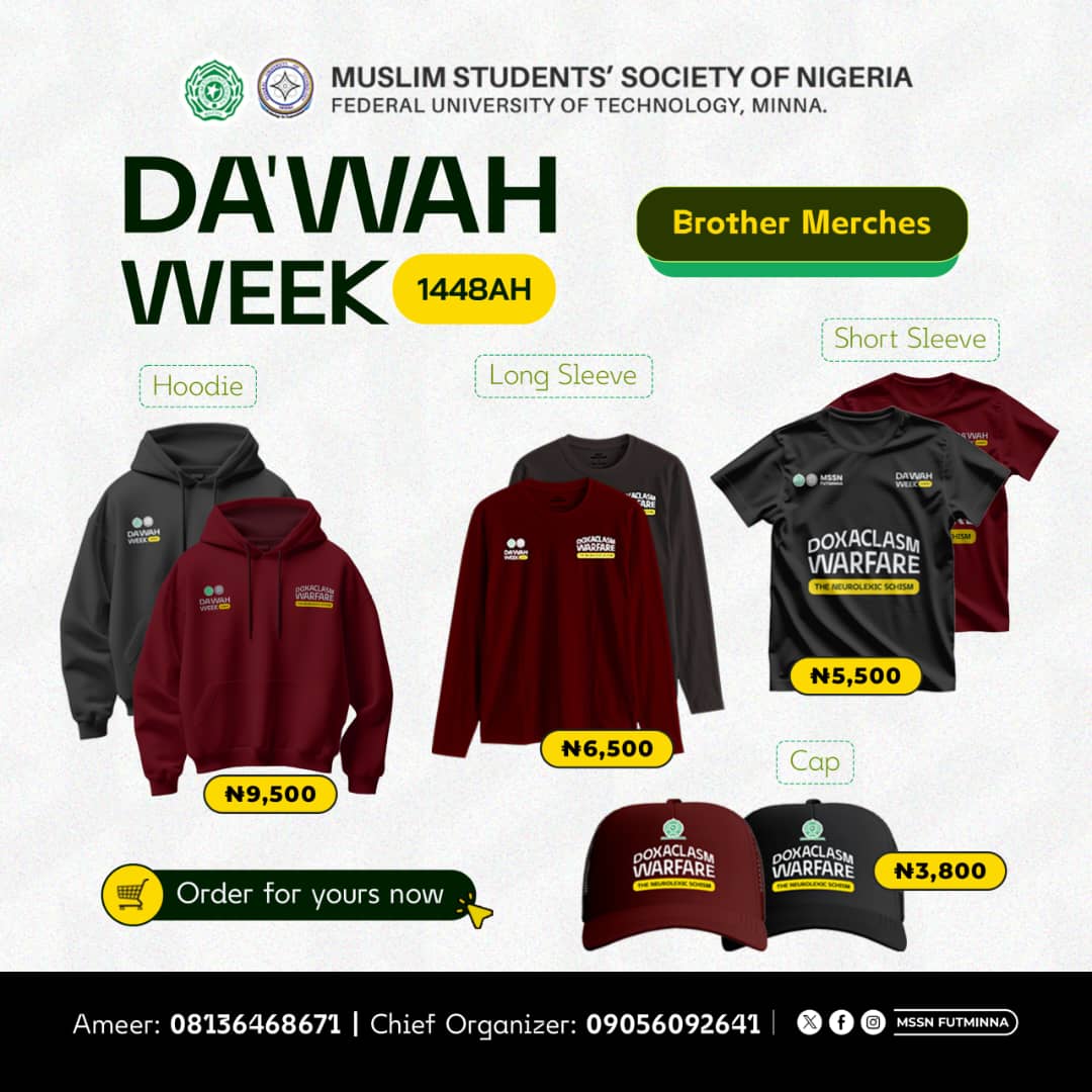 mssnfutmx's tweet photo. THE WAIT IS OVER. 🔥

It isn't just apparel. It's an identity. It's a statement.

It's a symbol of a cause greater than ourselves.

The official DA'WAH WEEK 1448AH Merch for Males is finally here! https://t.co/kKCEBS23IL