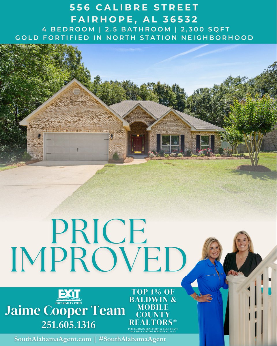 JaimeLyonCooper's tweet photo. This beautiful home’s price has been reduced $16K! Now listed at $409K!💰

Jaime Cooper Team 📲251.605.1316 #Realtor #SouthAlabamaAgent #fairhopealabama #newlisting #northstation 

🔗  https://t.co/q4Z5PWRfMN https://t.co/5gUpgqB3fE