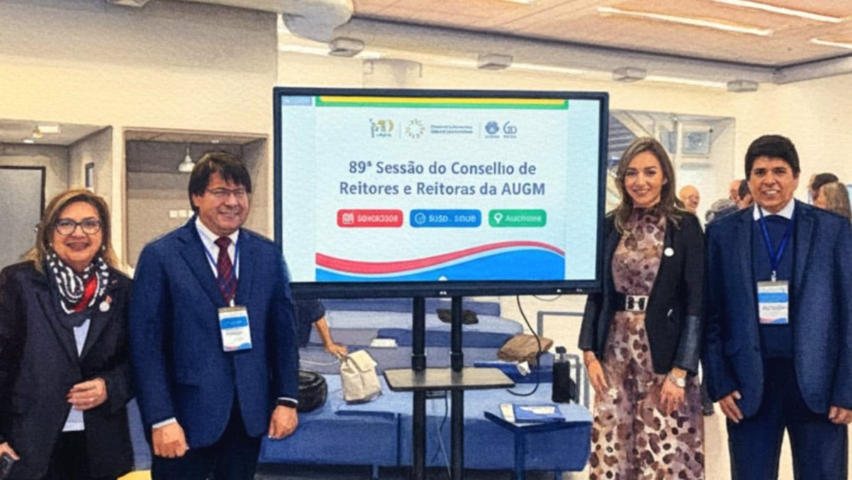 UNP_Paraguay's tweet photo. La 89.ª Sesión del Consejo de Rectoras y Rectores de la AUGM reúne en São Paulo a autoridades de universidades de la región. La UNP está representada por la vicerrectora, Gladys Brítez, reafirmando su compromiso con la cooperación internacional y la integración académica. https://t.co/hqhgXSUhKm