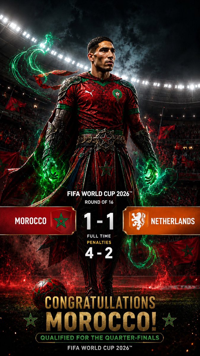 2fass1900's tweet photo. 🥳Congratulations on qualifying for the Round of 16 of the 2026 World 
Cup🥳

#المغرب 
#Morocco

#كأس_العالم2026 | #مونديال2026 | #كأس_العالم
| #FIFAWorldCup2026 | #FIFAWorldCup https://t.co/zLfJWmmF0E
