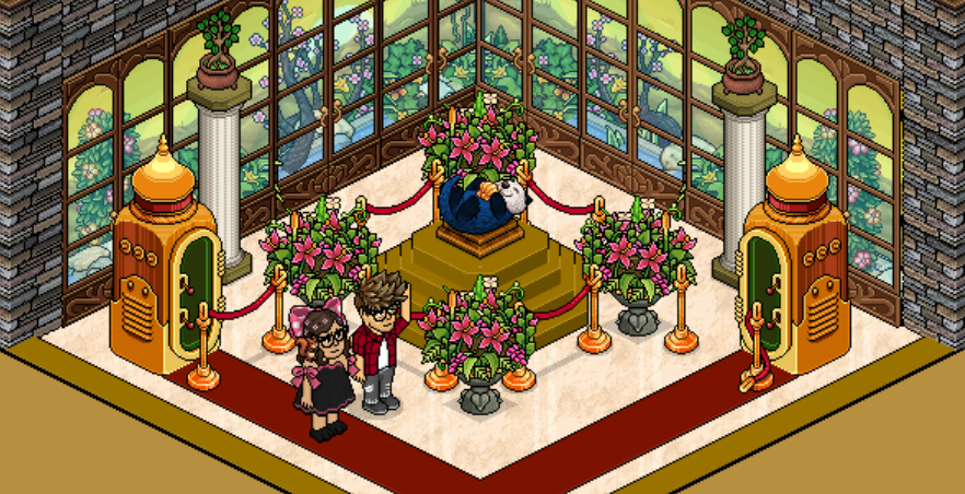 Andrea26_ES's tweet photo. Aquí recogiendo mi nutria Zafiro con @LinuXx_Habbo  por conseguir la placa Candy Candy la primera! ☺️Ha sido una grata sorpresa! Gracias @ESHabboSecurity https://t.co/bTrEE7hn2Q