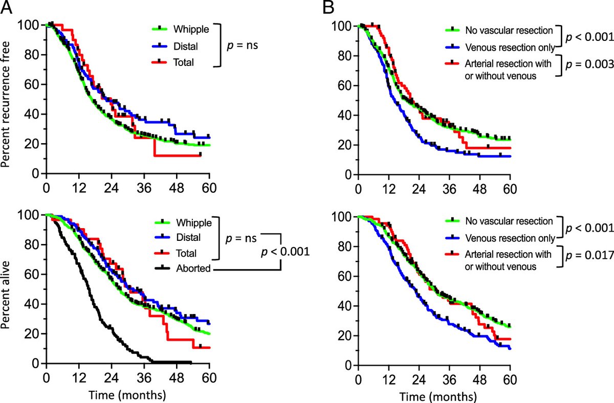 AnnalsofSurgery's tweet photo. Among patients undergoing resection for pancreatic ductal adenocarcinoma, arterial resection was not associated with worse oncologic outcomes after adjustment for perioperative therapy, although it remained associated with higher 90-day mortality. https://t.co/hvGsG03G4I https://t.co/hDSfUWkNPj