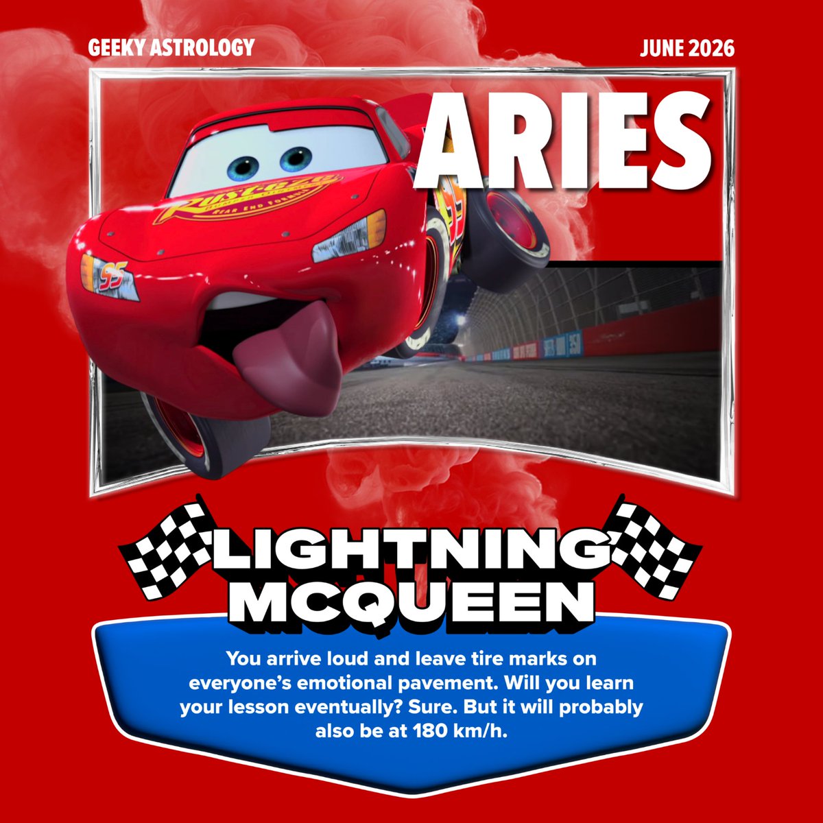 Calgaryexpo's tweet photo. Ka-chow! It's been 20 years since Lightning McQueen first raced into our hearts. To celebrate, we're matching you with the characters who taught us that life's about the journey, not the destination. https://t.co/1IGLXhMBhq