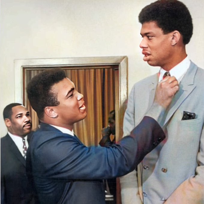 AfricanArchives's tweet photo. Muhammad Ali With  Kareem Abdul-Jabbar American basketball player in Cleveland Ohio, 1967. https://t.co/LAkBaC8BnB
