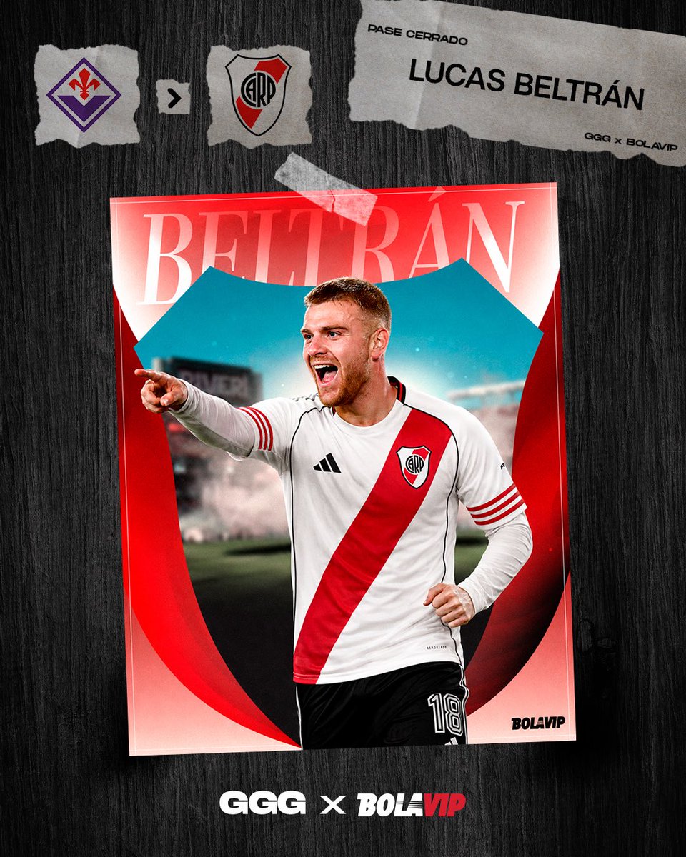 GerGarciaGrova's tweet photo. 🚨Lucas Beltrán VUELVE a #River

📌#Fiorentina lo cede con un cargo de US$500.000 y una obligación de compra de US$6.7M por el 54% de los derechos económicos

✍🏾por tres años y medio. https://t.co/NNOXOsepR9