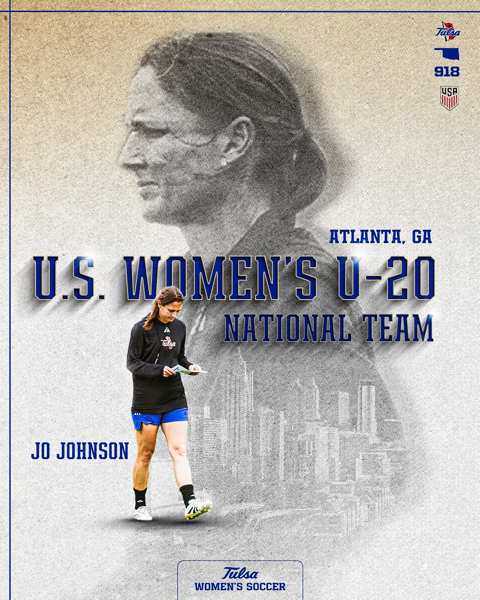 TulsaWSoccer's tweet photo. 𝙃𝙚𝙖𝙙𝙚𝙙 𝙩𝙤 𝘼𝙩𝙡𝙖𝙣𝙩𝙖! 📍

Coach Jo will join the U.S. Women's U-20 National Team for World Cup Training Camp in Atlanta, Georgia from July 4–14.

#ReignCane https://t.co/Y4732gFu3r