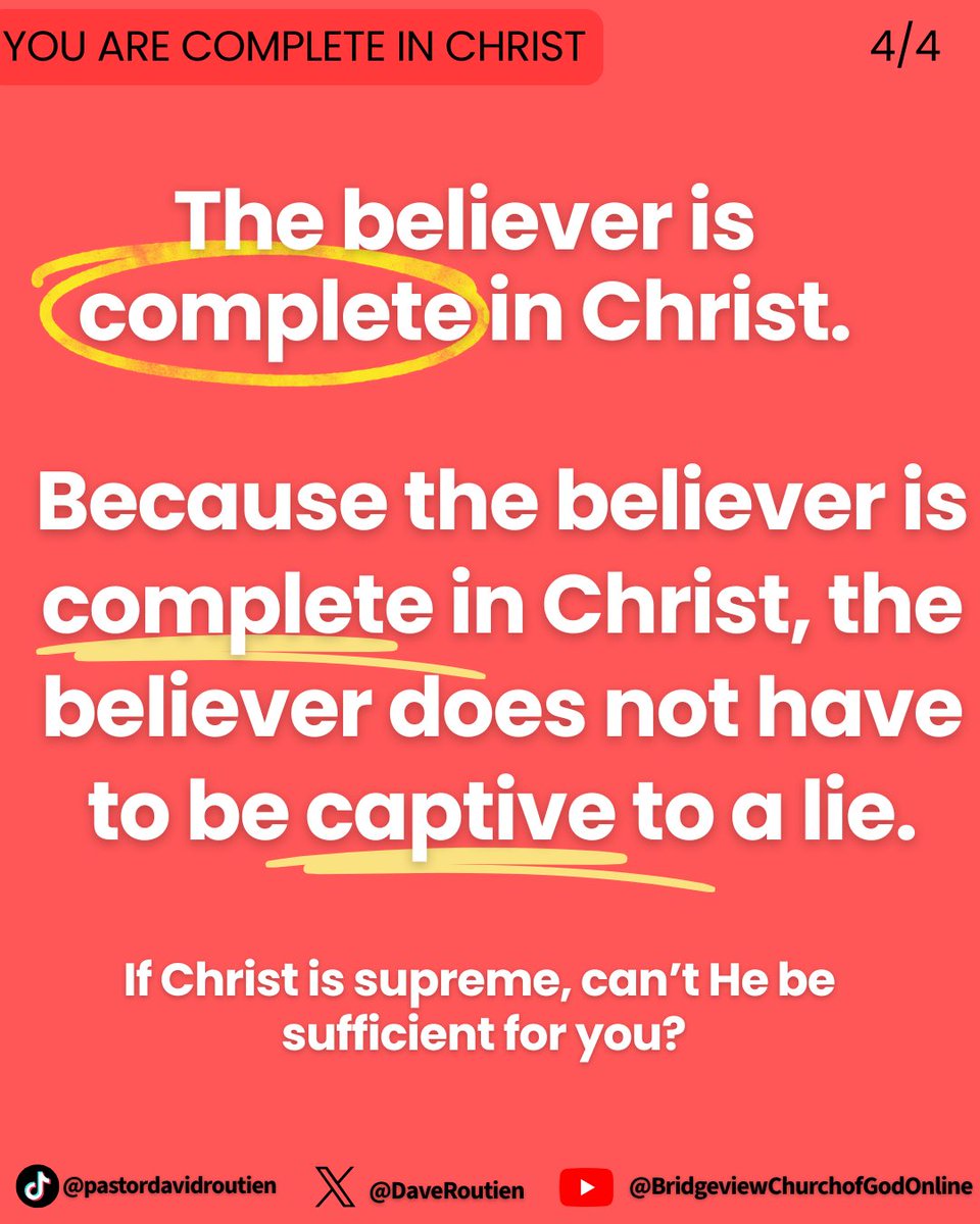 BridgeviewCOG's tweet photo. Jesus is enough to make you spiritually, emotionally, mentally, and physically whole. #jesusovereverything https://t.co/wRvX6QtZKt